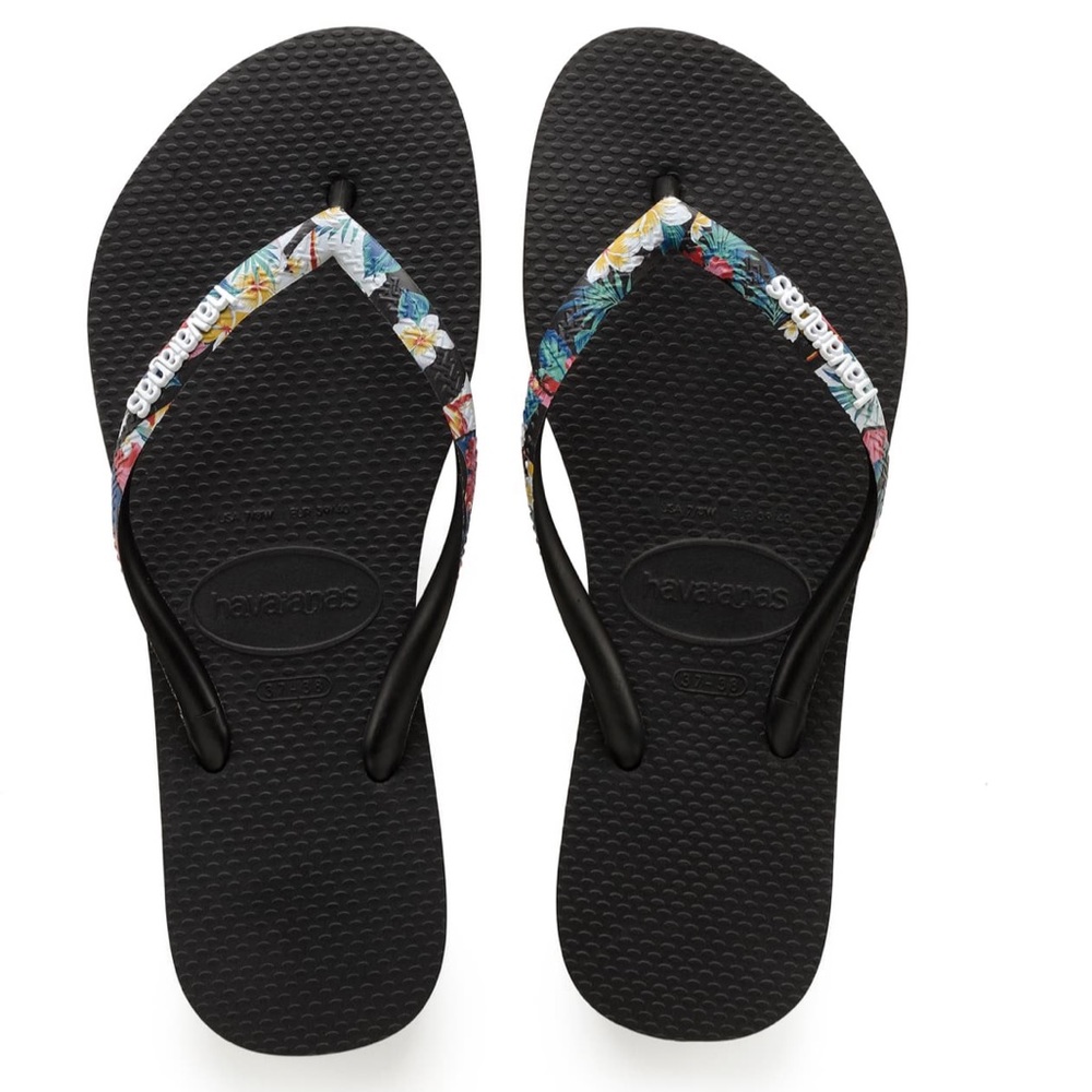 Havaiana Slim Tropical Strap Flip Flop NWT